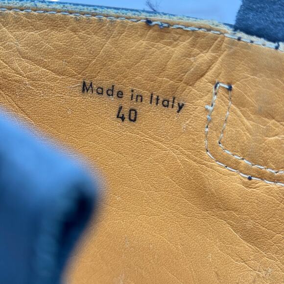 Saks Fifth Ave Harness Moto Boot SZ 40 Women's Black Leather Tall Loose Buckle - Picture 12 of 14